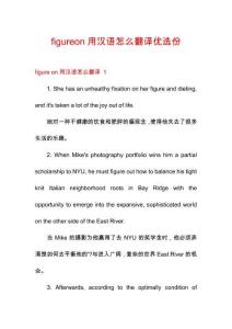 figureon用漢語怎么翻譯優(yōu)選份