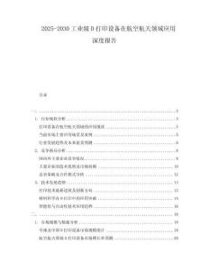 2025-2030工業(yè)級D打印設(shè)備在航空航天領(lǐng)域應(yīng)用深度報(bào)告