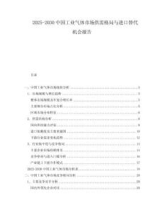 2025-2030中國(guó)工業(yè)氣體市場(chǎng)供需格局與進(jìn)口替代機(jī)會(huì)報(bào)告