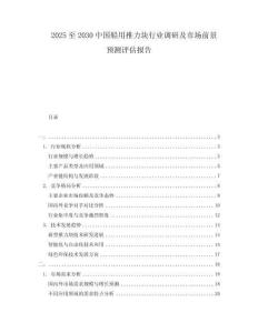 2025至2030中國(guó)船用推力塊行業(yè)調(diào)研及市場(chǎng)前景預(yù)測(cè)評(píng)估報(bào)告