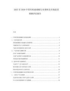 2025至2030中國(guó)有機(jī)玻璃板行業(yè)調(diào)研及市場(chǎng)前景預(yù)測(cè)評(píng)估報(bào)告