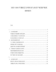 2025-2030車載機芯專利布局與知識產權保護現狀調研報告