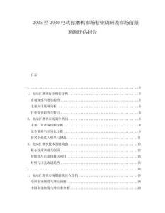 2025至2030電動打磨機(jī)市場行業(yè)調(diào)研及市場前景預(yù)測評估報告