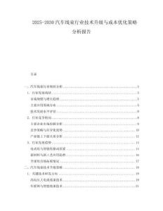 2025-2030汽車線束行業技術升級與成本優化策略分析報告