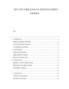 2025-2030車載機芯企業(yè)ESG實踐對資本市場吸引力影響報告