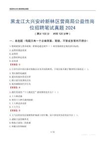 黑龍江大興安嶺新林區(qū)營(yíng)商局公益性崗位招聘筆試真題2024