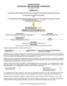 【SEC-2025行業研究報告】Form 10-Q SOUTHERN FIRST BANCSHARES INC