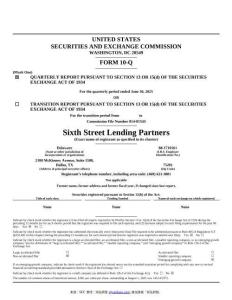【SEC-2025行業(yè)研究報告】Form 10-Q Sixth Street Lending Partners
