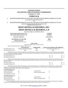 【SEC-2025行業(yè)研究報告】Form 10-Q HOST HOTELS & RESORTS L.P.
