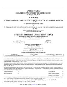 【SEC-2025行業(yè)研究報告】Form 10-Q Grayscale Ethereum Classic Trust (ETC)