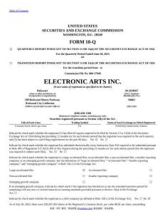 【SEC-2025行業(yè)研究報(bào)告】Form 10-Q ELECTRONIC ARTS INC.