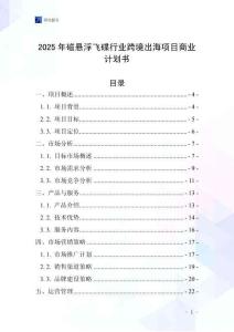 2025年磁懸浮飛碟行業(yè)跨境出海項(xiàng)目商業(yè)計(jì)劃書