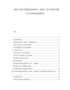 2025-2030多服務業務網關（MSBG）用戶使用習慣與產品體驗改進報告