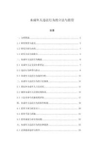 未成年人違法行為的立法與監管