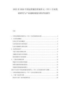 2025至2030中國遠程通信控制單元（TCU）行業發展研究與產業戰略規劃分析評估報告