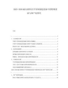 2025-2030耐火材料在半導體制造設備中的特殊需求與國產化替代