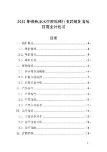 2025年磁懸浮水療放松椅行業(yè)跨境出海項(xiàng)目商業(yè)計(jì)劃書