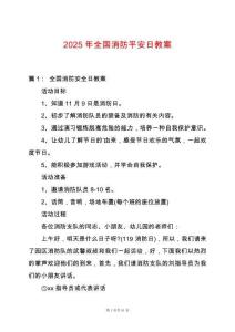 2025年全國消防平安日教案