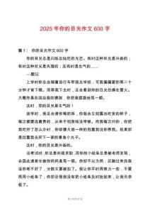 2025年你的目光作文600字