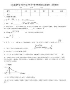 山東省芝罘區2025年上半年初中數學期末測試內部題庫（名師推薦）