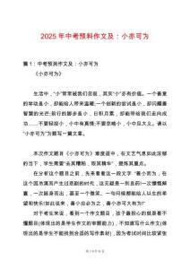 2025年中考預(yù)料作文及：小亦可為