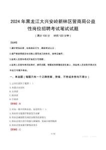 2024年黑龍江大興安嶺新林區營商局公益性崗位招聘筆試真題