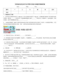 河南省鳳泉區(qū)初中化學(xué)期中測(cè)驗(yàn)內(nèi)部題庫(kù)精編答案