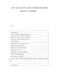 2025-2030中國DSP音頻芯片在智能音箱市場的性能需求與產品創新報告
