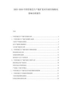 2025-2030中國存儲芯片產能擴張對全球市場格局影響分析報告