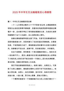 2025年中學生無法觸碰觀后心得感悟