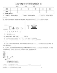 山東省利津縣初中化學(xué)期中測試精品題庫一套