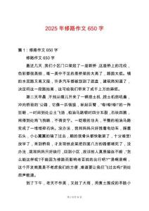 2025年修路作文650字