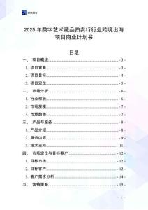 2025年數(shù)字藝術(shù)藏品拍賣行行業(yè)跨境出海項目商業(yè)計劃書