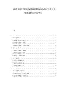 2025-2030中國退役體育器材改造為防護設備的循環經濟模式探索報告