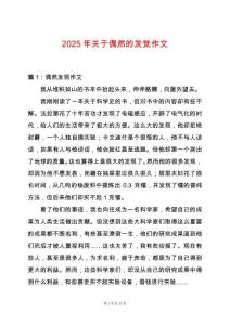 2025年關于偶然的發覺作文