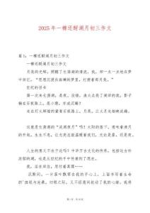 2025年一樽還酹湖月初三作文