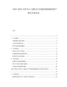2025-2030中國(guó)PCIe交換芯片在服務(wù)器領(lǐng)域的國(guó)產(chǎn)替代節(jié)奏評(píng)估