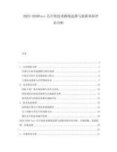2025-2030Fast芯片組技術(shù)路線選擇與創(chuàng)新風(fēng)險(xiǎn)評(píng)估分析