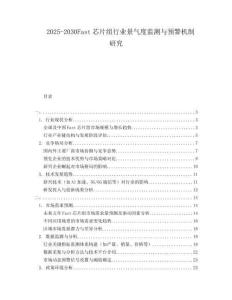 2025-2030Fast芯片組行業(yè)景氣度監(jiān)測與預(yù)警機(jī)制研究