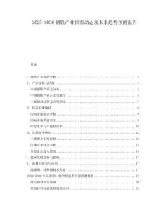2025-2030鋼鐵產業供需動態及未來趨勢預測報告