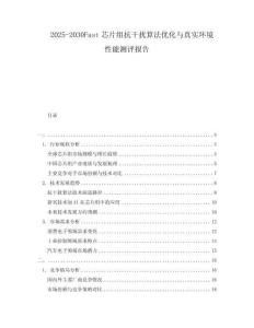 2025-2030Fast芯片組抗干擾算法優(yōu)化與真實(shí)環(huán)境性能測評(píng)報(bào)告