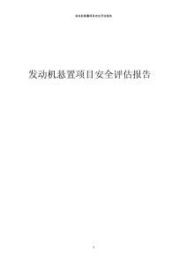 發(fā)動機懸置項目安全評估報告