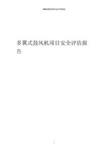 多翼式鼓風(fēng)機(jī)項(xiàng)目安全評估報(bào)告