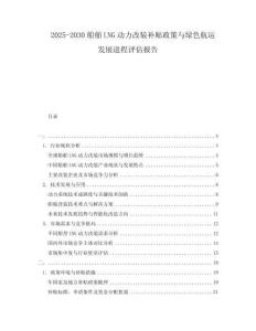2025-2030船舶LNG動力改裝補貼政策與綠色航運發展進程評估報告
