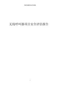 無線呼叫器項目安全評估報告