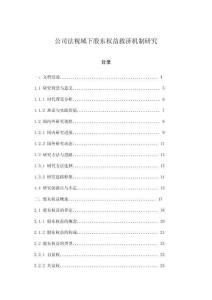 公司法視域下股東權(quán)益救濟(jì)機(jī)制研究