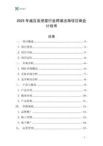 2025年減壓發(fā)泄屋行業(yè)跨境出海項目商業(yè)計劃書