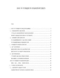 2025年中國超輕傘市場調查研究報告