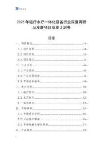 2025年磁療水療一體化設(shè)備行業(yè)深度調(diào)研及發(fā)展項(xiàng)目商業(yè)計(jì)劃書