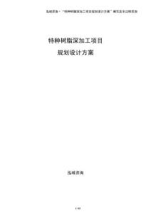 特種樹脂深加工項目規劃設計方案